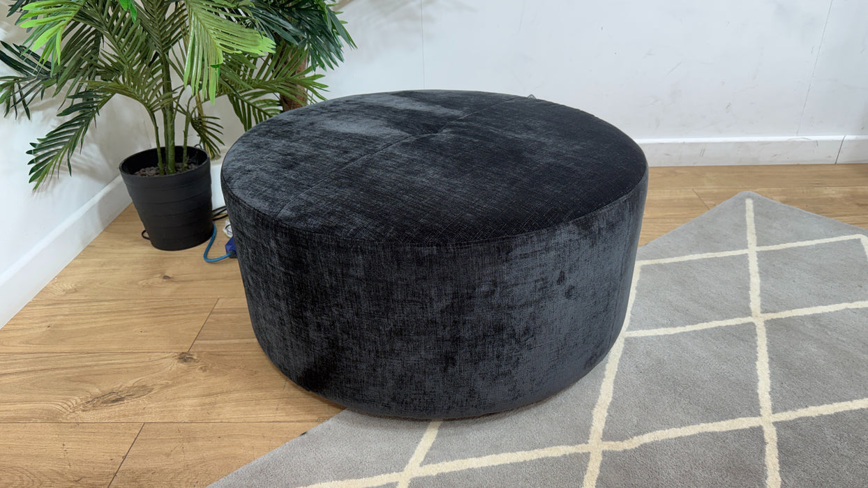 Sofology Portobello Fabric Designer Foam Footstool in Luxury Chenille Anthracite