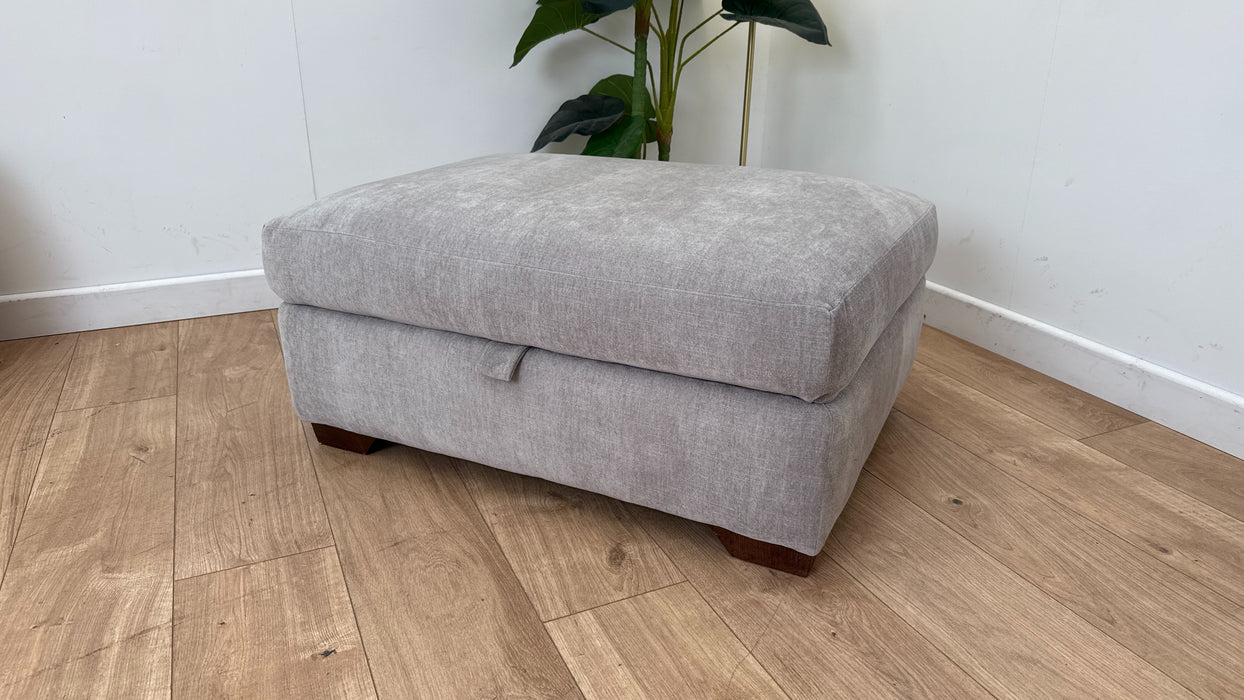 Sofology The Tallulah Fabric Footstool in Linen Chenille All Over