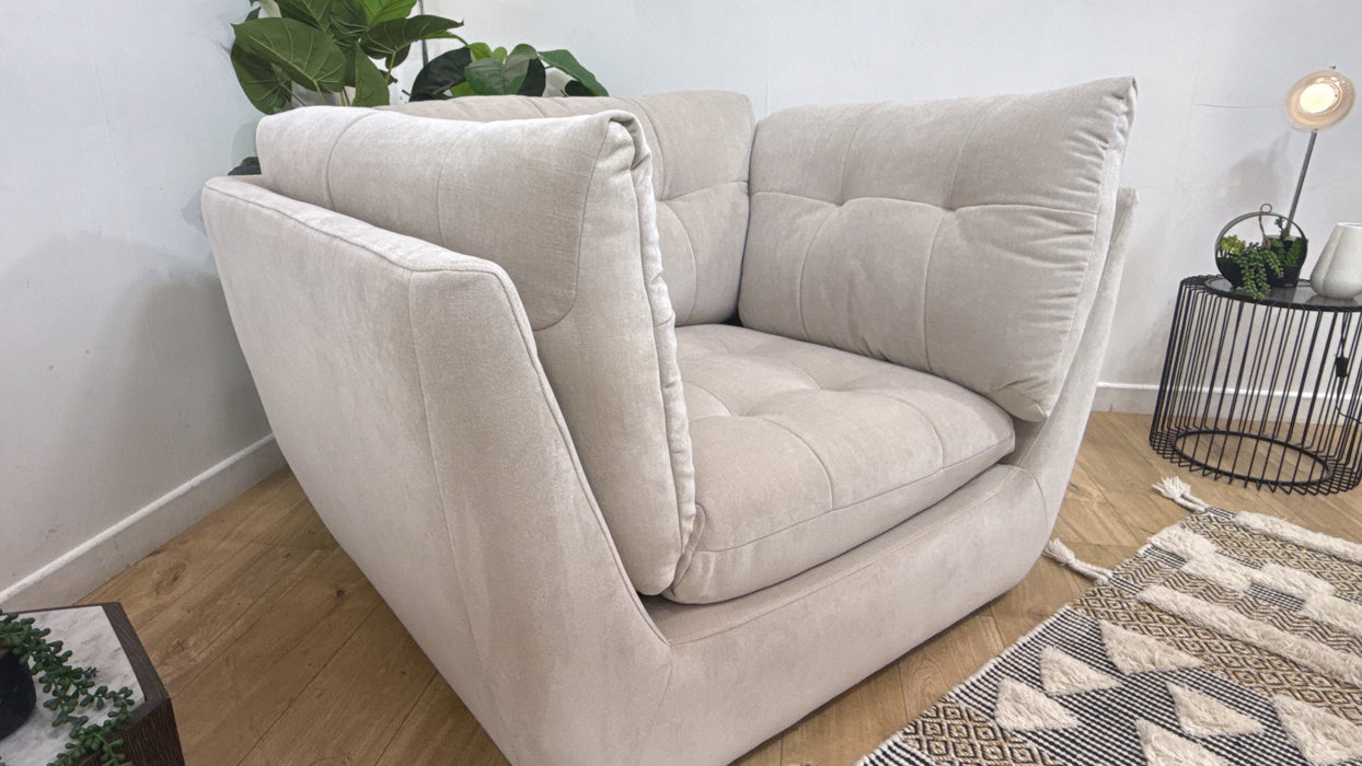 Sofology Cocoon Fabric Loveseat in Relaxed Chenille Cotton