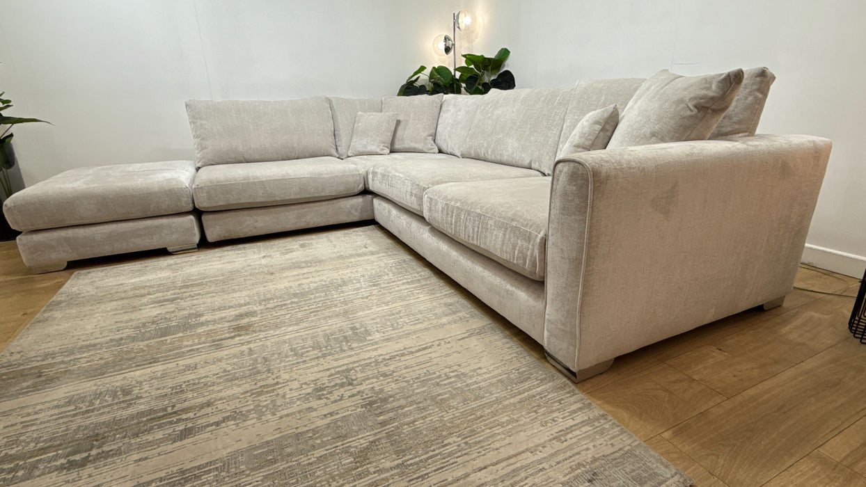 Sofology Majestica Fabric Chaise 1 Corner 3 in Luxe Chenille Oyster