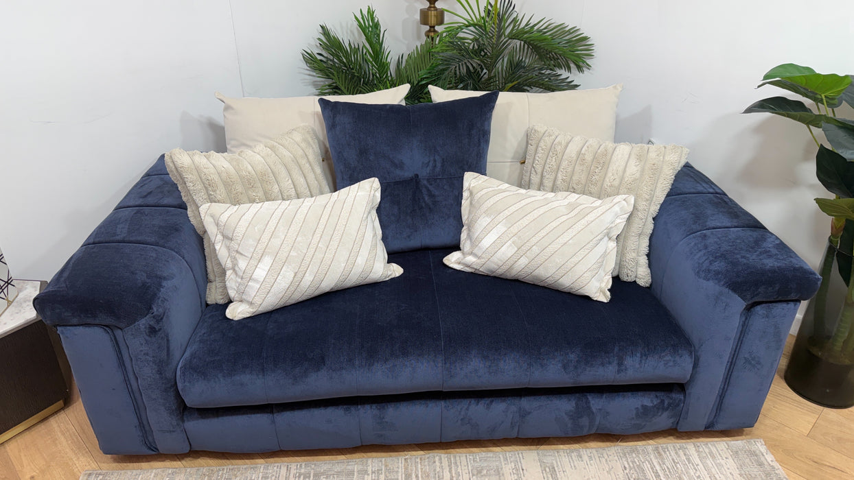 Sofology Oscar Fabric 2 Seater No Trim in Fine Textured Chenille Denim Mix