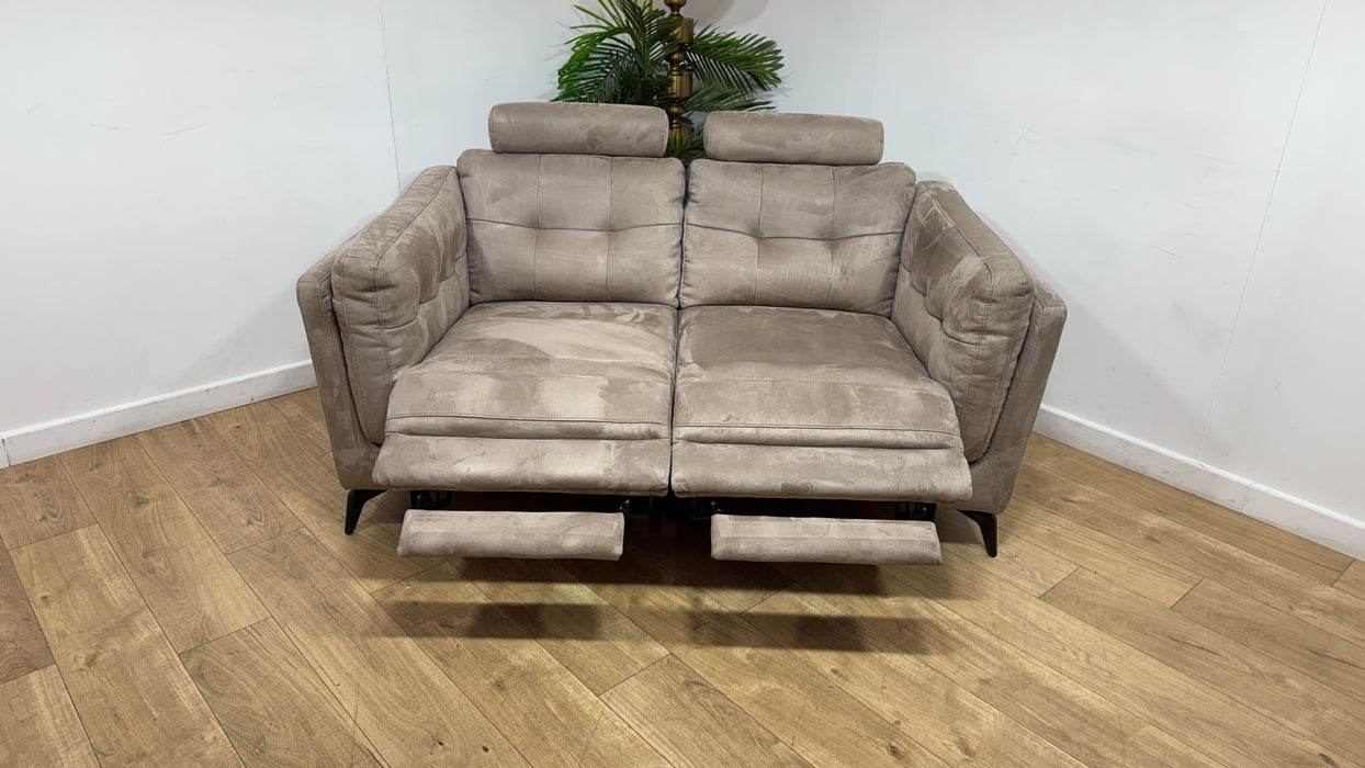 Sofology Muse Fabric 2 Seater Power Recliner Supportive Headrests in Lifestyle Plush Nutmeg