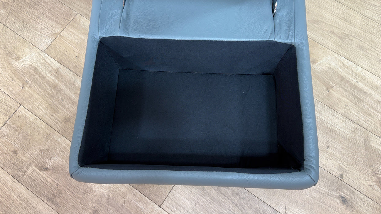 Sofology Marvella Leather Dual Storage Footstool in Trusty Sheen Granite Teal
