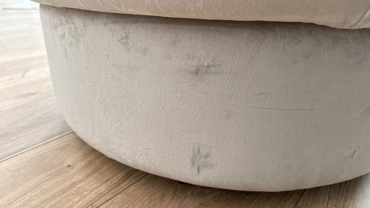 Sofology The Fitzrovia Fabric Swivel Chair in Matt Velvet Stone All Over Without Trim