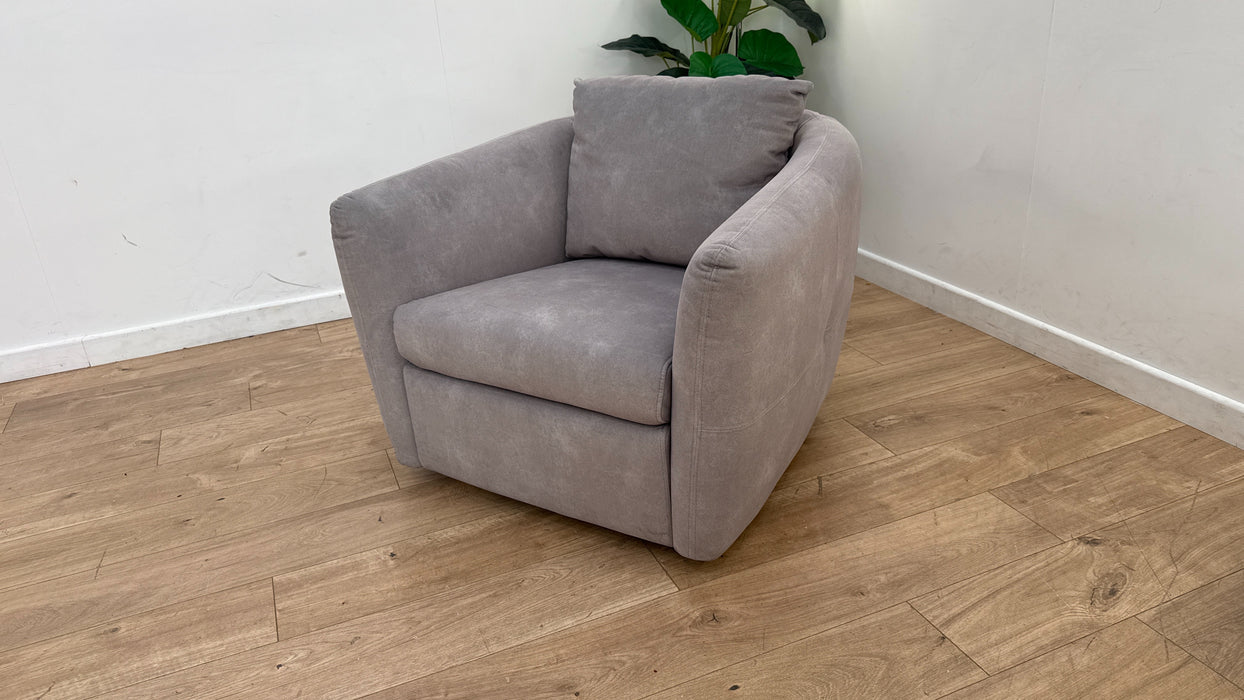 Sofology Marvella Fabric Swivel Chair in Stone