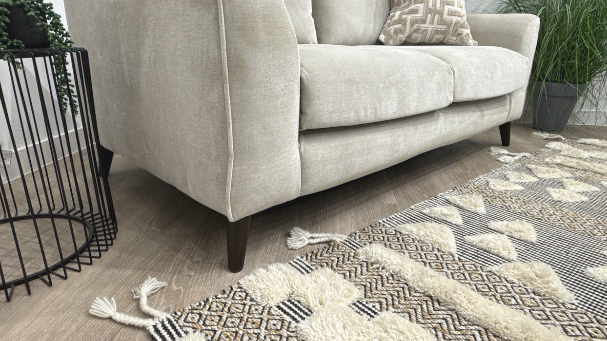 Sofology Mayfair Fabric 2 Seater Foam Seats in Soft Chenille Linen/Pearl Mix
