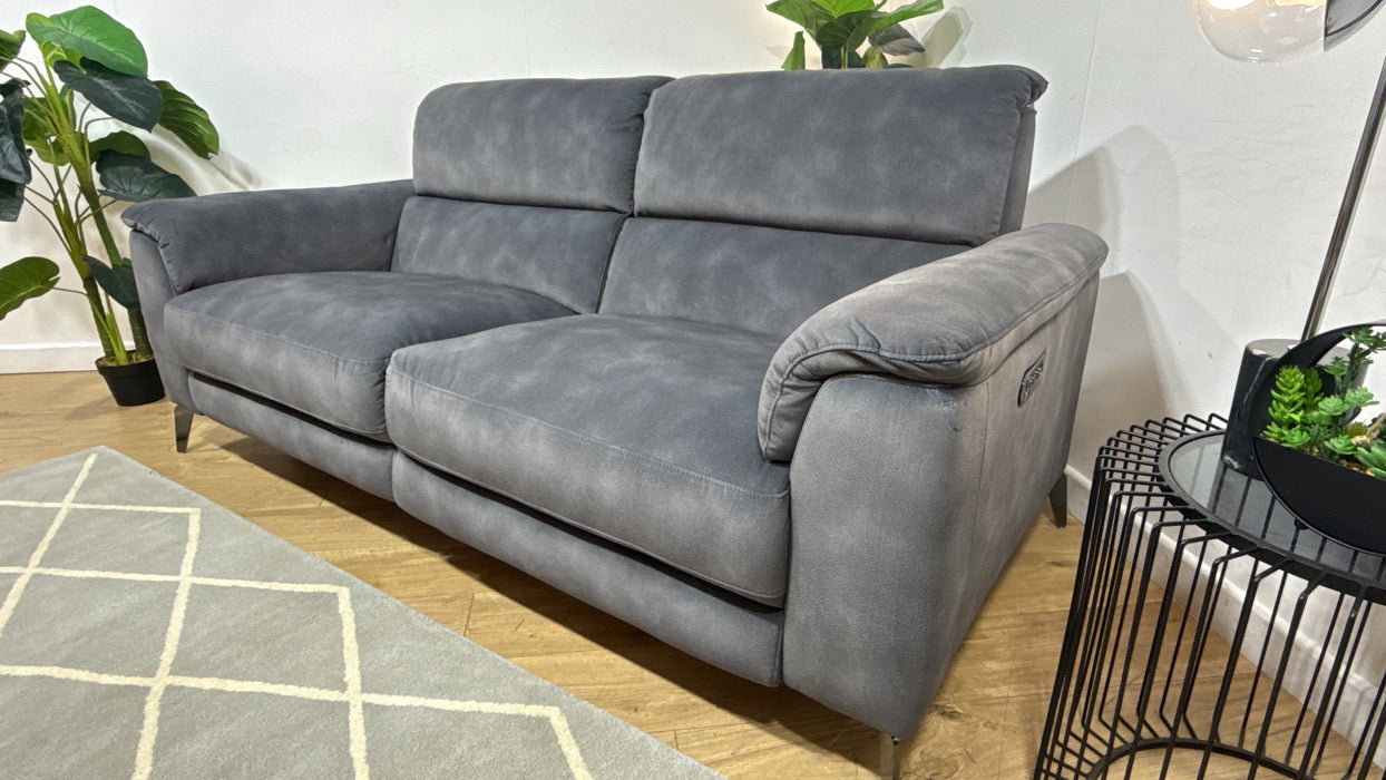 Sofology The Illinois 3 Seater Fabric Recliner Sofa in Lifestyle Mottled Charcoal