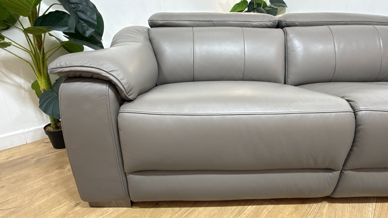 Sofology Carrera Leather 2.5 Seater Power Recliner/Headrest in Trusty Embossed Elephant