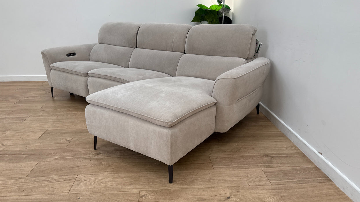 Sofology The Viento 3 Seater Fabric Recliner Chaise in Chenille Cotton