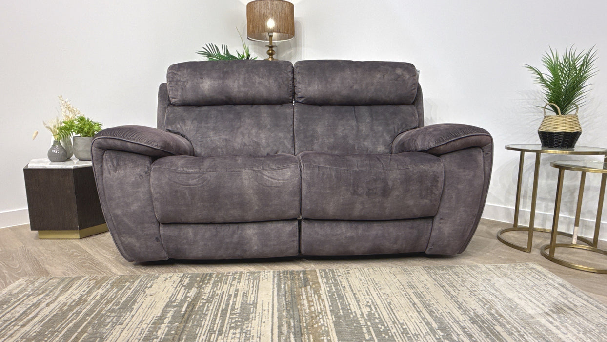 Sofology Radley Fabric 3 Seater Power Recliner + Power Hdrst in Decent Charcoal
