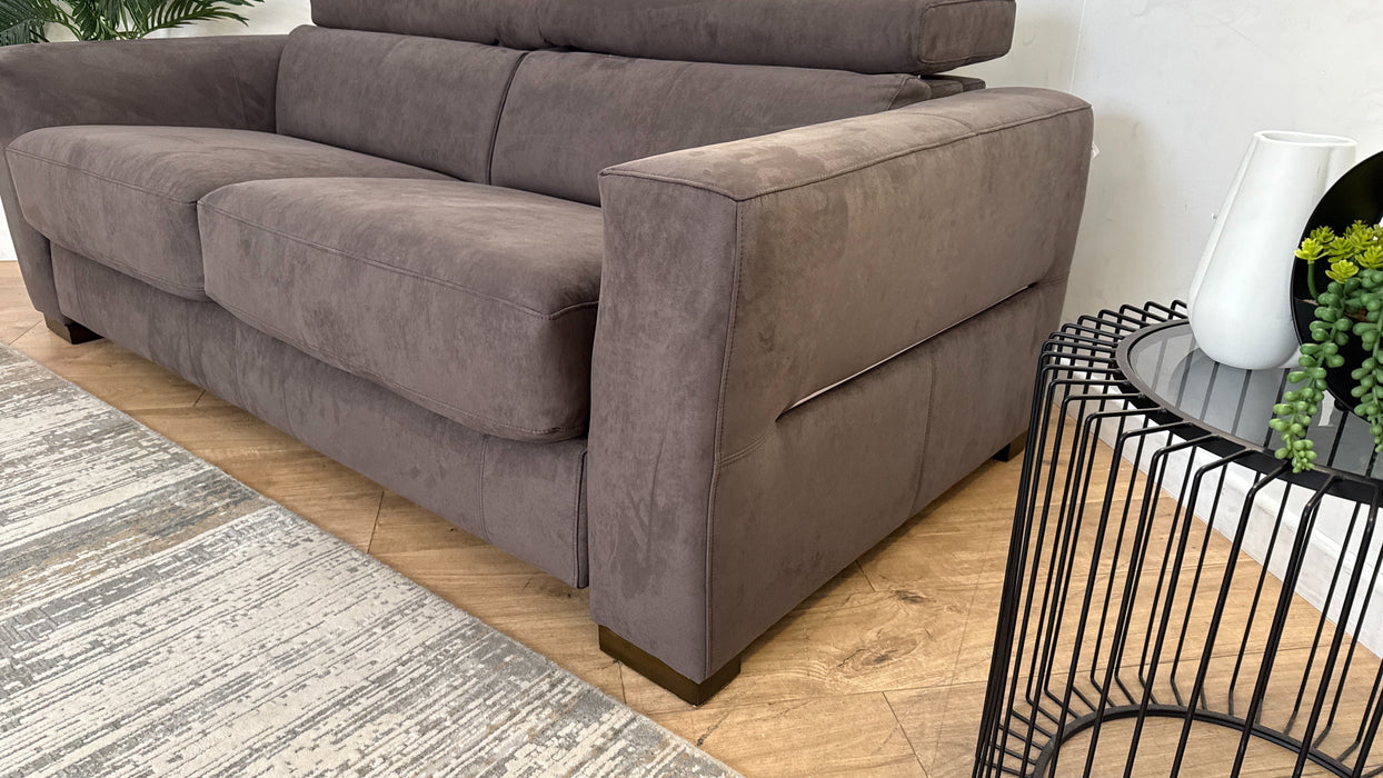 Sofology Metropolitan Fabric 3 Seater Sofa Bed in Lifestyle Textured Fabric Chocolate