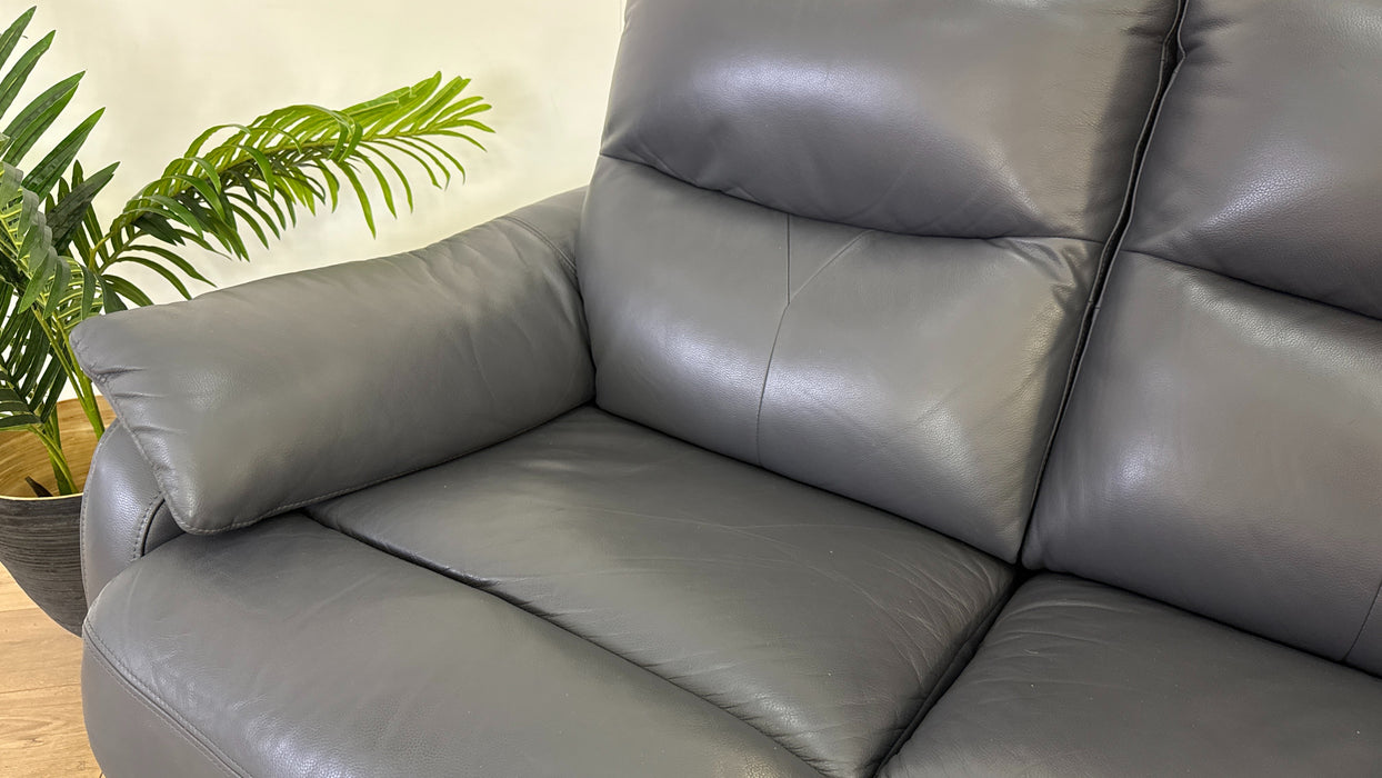 Sofology Albion Leather 2 Seater Manual Recliner in Lavender Grey