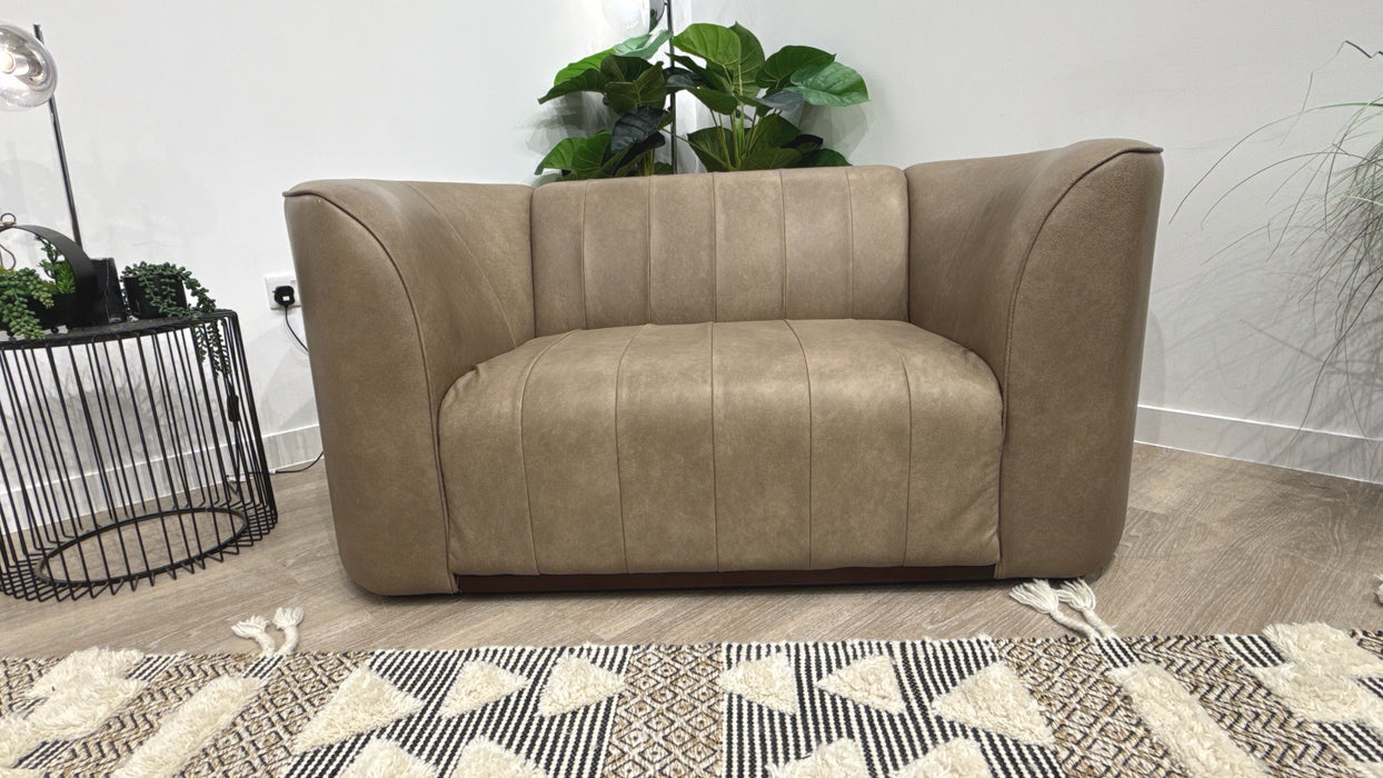 Sofology Fitzrovia Leather Loveseat in  Relaxed Natural