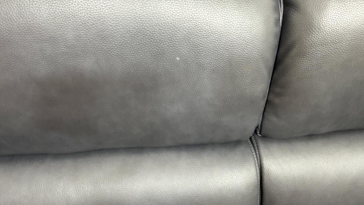 Sofology Viento Leather 3 Seater Power Recliner/Headrest in Trusty Embossed Navy