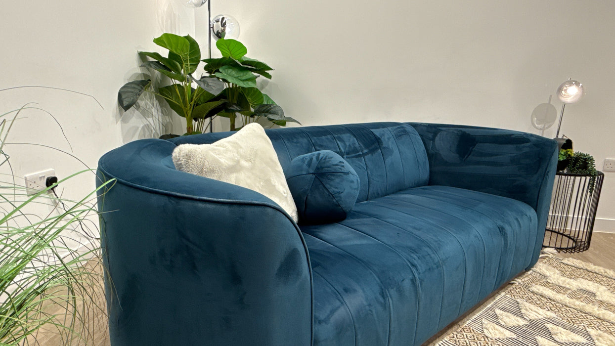 Sofology The Fitzrovia 3 Seater Fabric Sofa in Matt Velvet Teal