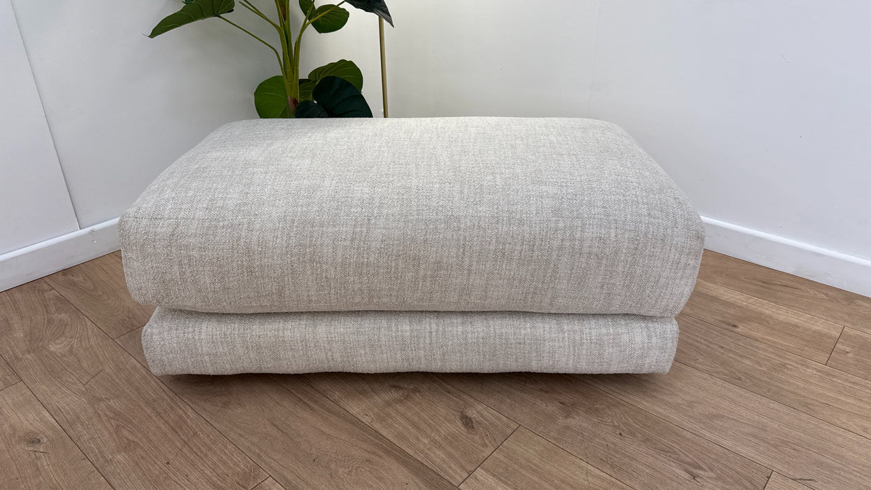 Sofology Ascot Fabric Storage Footstool in Textured Chenille Natural