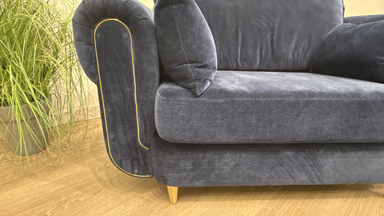 Sofology Chamonix Fabric Loveseat in Chenille Navy