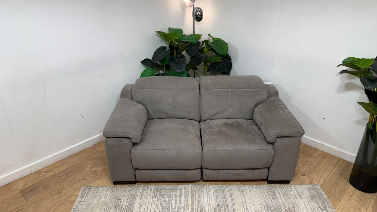 Sofology Laurence Fabric 2 Seater Power Recliner/Headrest in Lifestyle Textured Charcoal