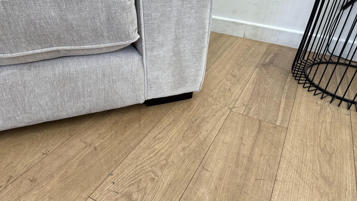 Sofology The Laurent 3 Seater Fabric Sofa in Luxury Deep Pile Chenille Silver Mix