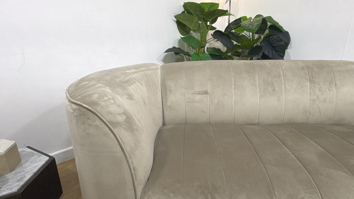 Sofology Fitzrovia Fabric 2 Seater in Matt Velvet Stone Mix With Trim