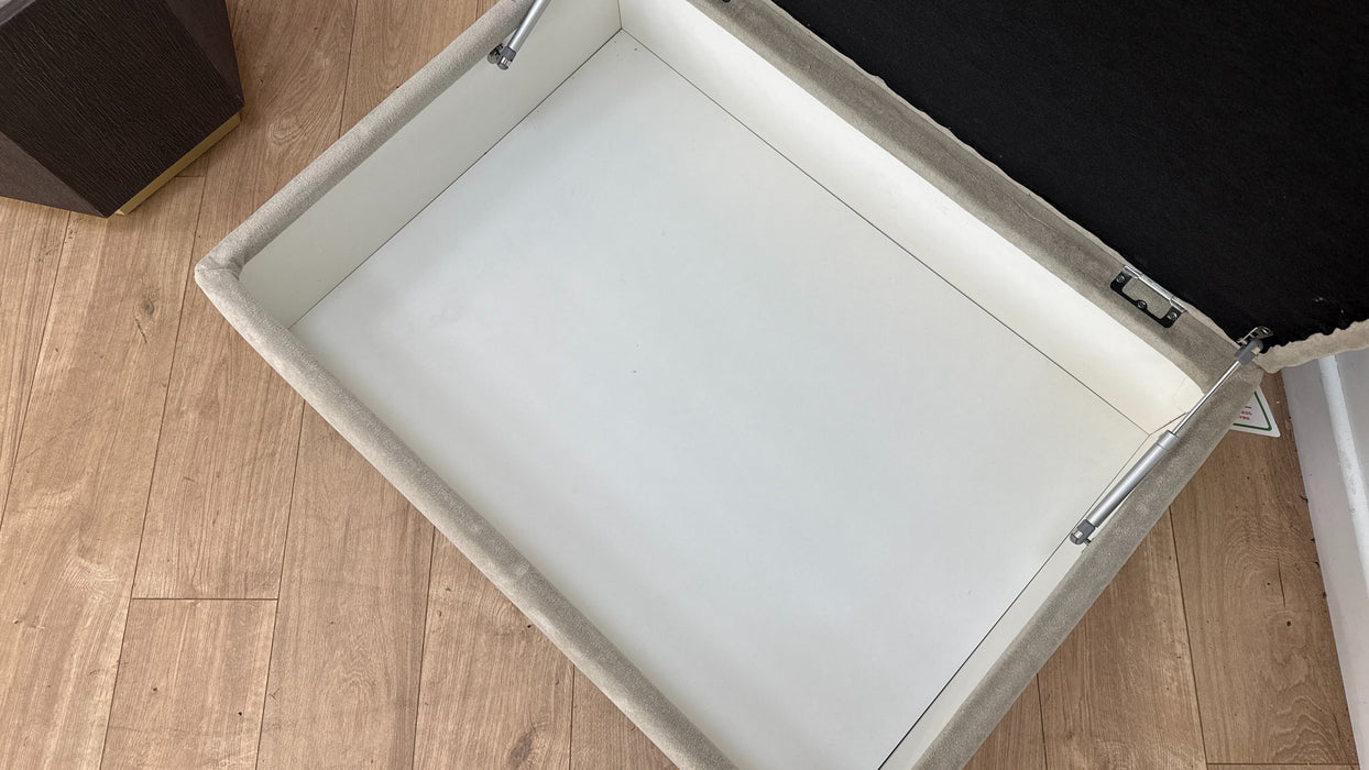 Sofology Ascot Fabric Storage Footstool in Soft Sherpa Stone