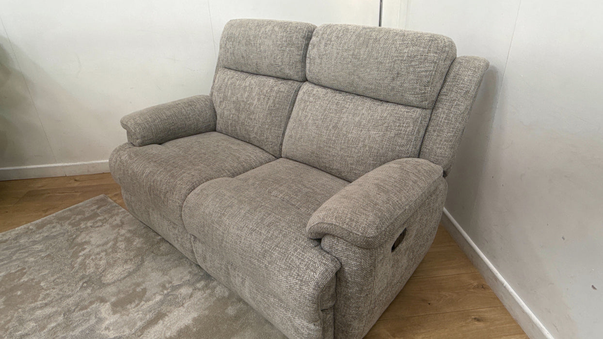 Sofology Gracie Fabric 2 Seater Manual Recliner in Hopsack Chenille Dove