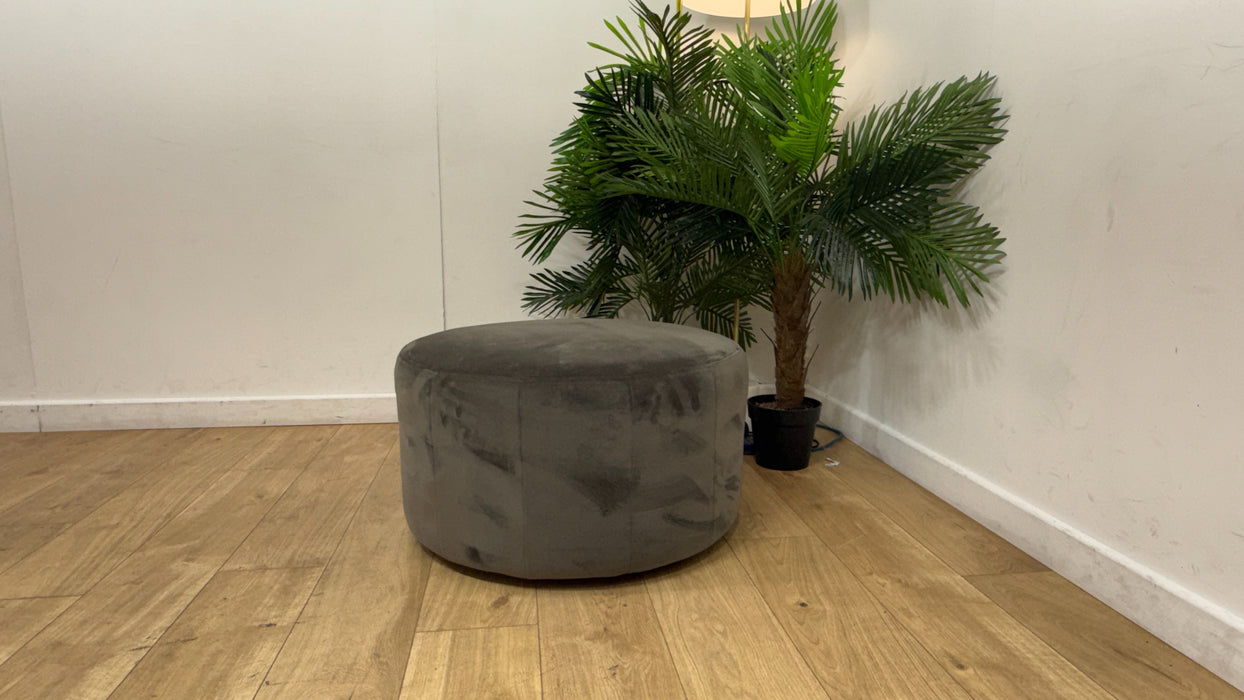 Sofology Fitzrovia Fabric Designer Footstool in Matt Velvet Slate Without Trim