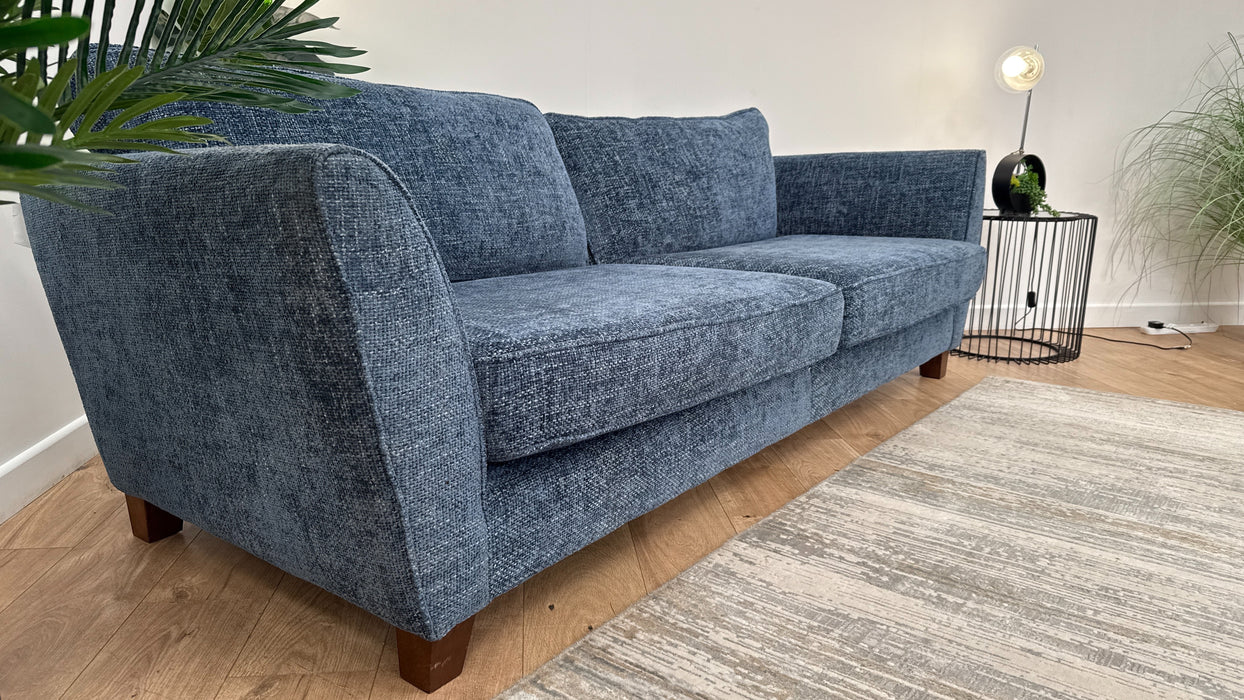 Sofology Canterbury Fabric 4 Seater in Weave Blue/Mink