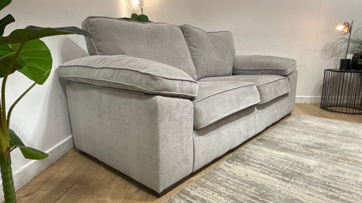 Sofology Brixton Fabric 3 Seater in Soft Chenille Silver