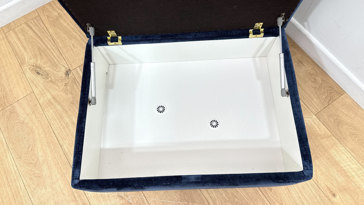 Sofology Valentina Fabric Storage Footstool in Luxury Chenille Navy