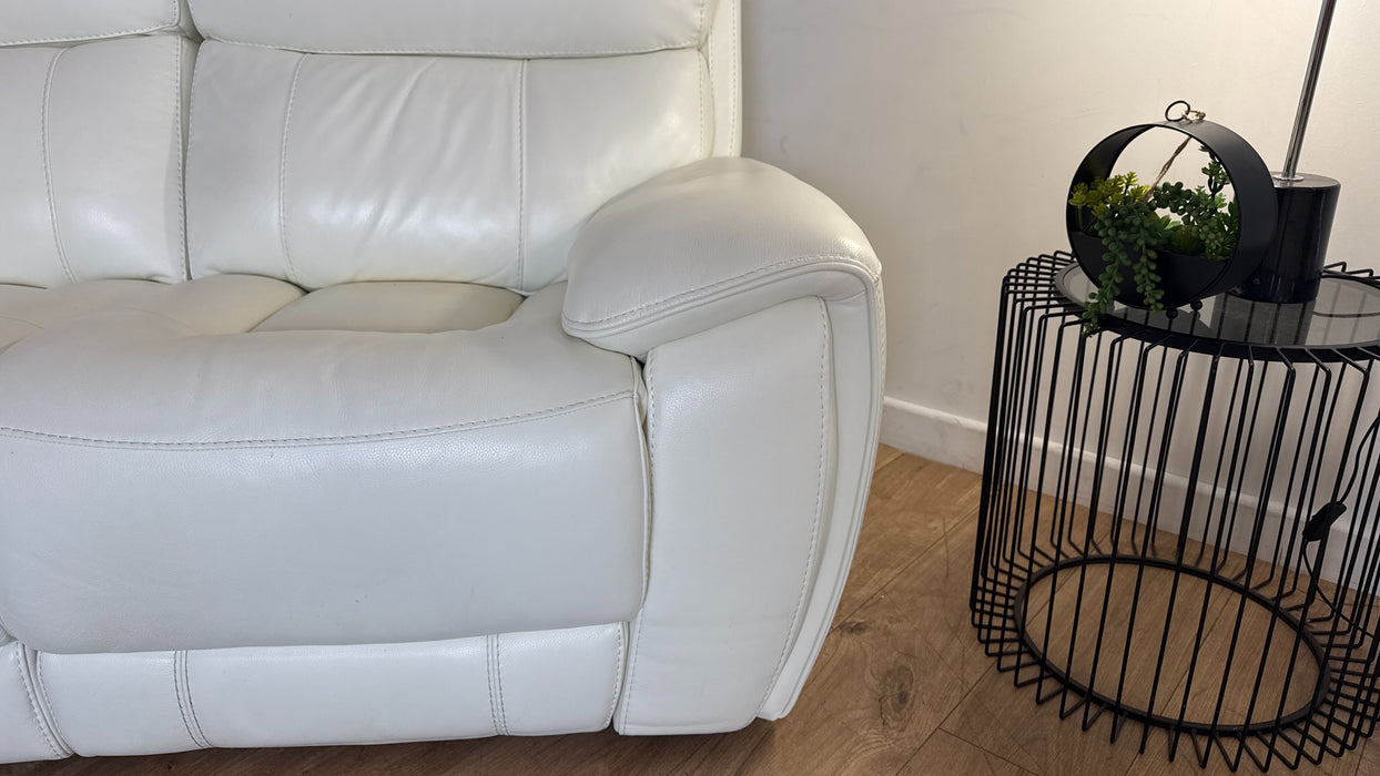 Sofology Radleigh Leather 2 Seater Manual Recliner in Trusty Soft Sheen White