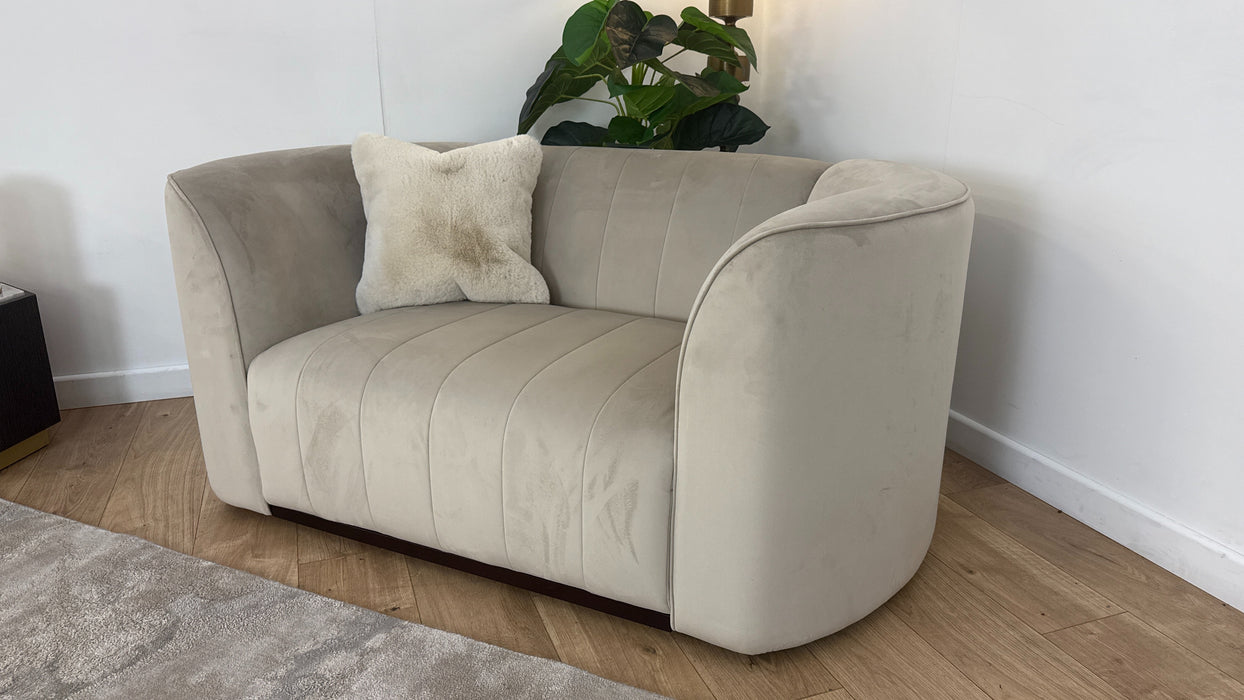 Sofology The Fitzrovia Fabric Loveseat in Matt Velvet Stone Mix With Trim