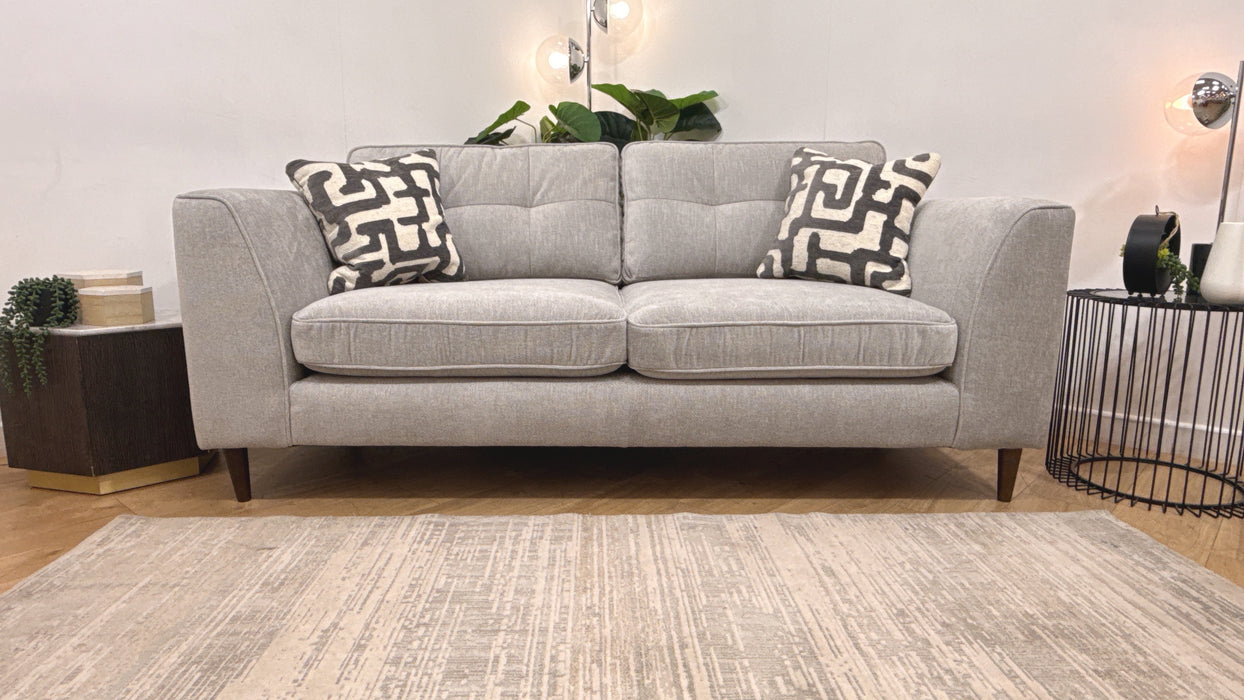 Sofology Roscoe Fabric 3 Seater in Linen Look Chenille Grey Mix
