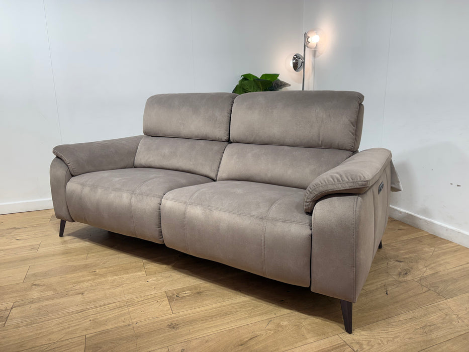 Sofology Bailey Fabric 2.5 Seater Power Recliner/Headrest in Lifestyle Flecked Nutmeg