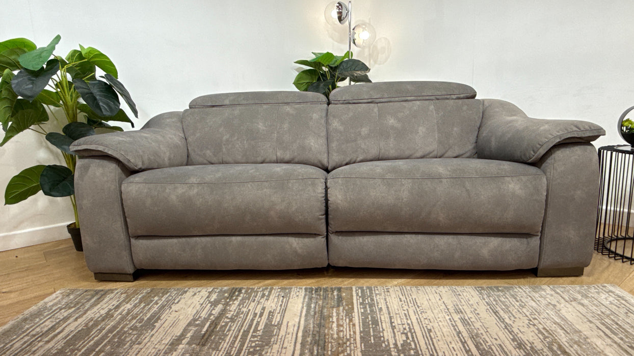 Sofology Carrera Fabric 2.5 Seater Power Recliner/Headrest in Lifestyle Flecked Mocha
