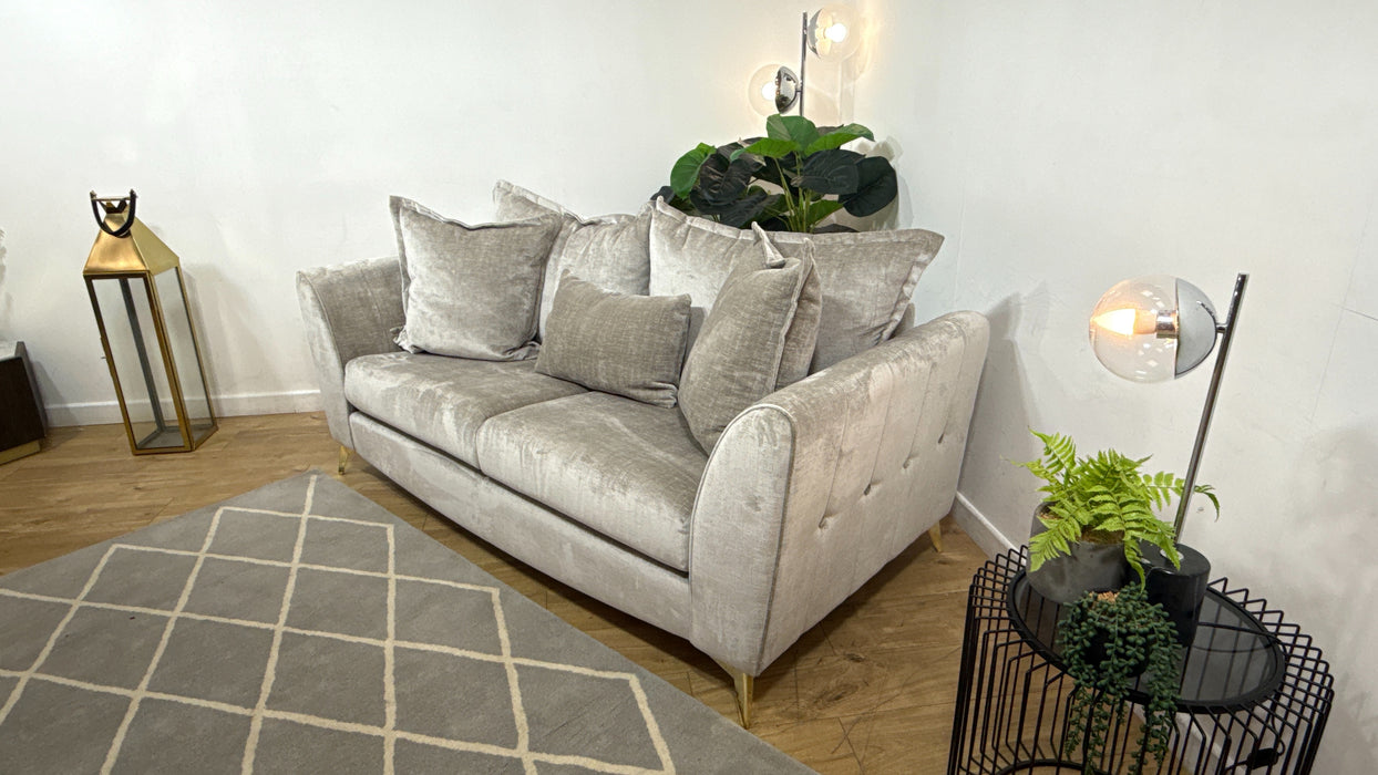 Sofology Luella Fabric 3 Seater in Luxe Chenille Stone