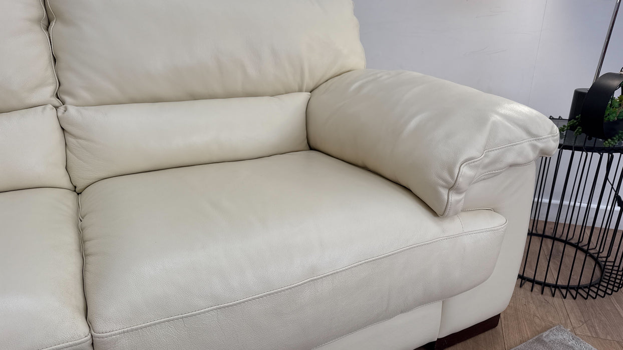 Sofology The Santino 3 Seater Leather in Hampshire Vanilla