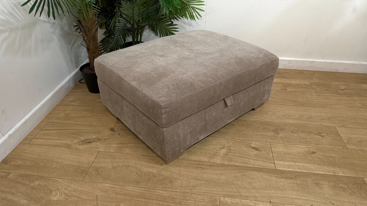 Sofology Tallulah Fabric Storage Footstool in Soft Chenille Wicker