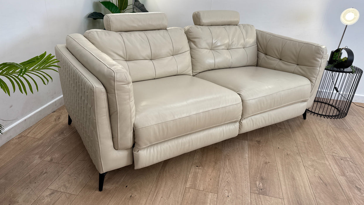 Sofology Muse Leather Recliner 2.5 Seater in Bone China