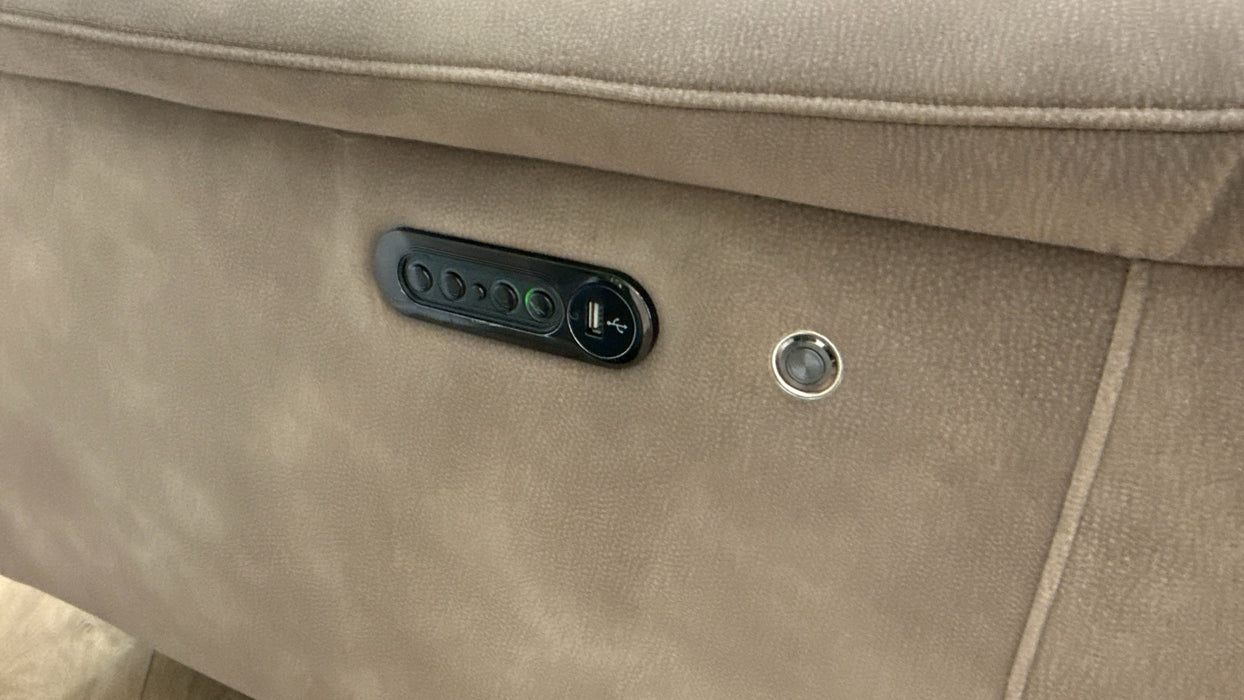 Sofology Illinois Fabric 3 Seater Chaise in Lifestyle Mottled Latte