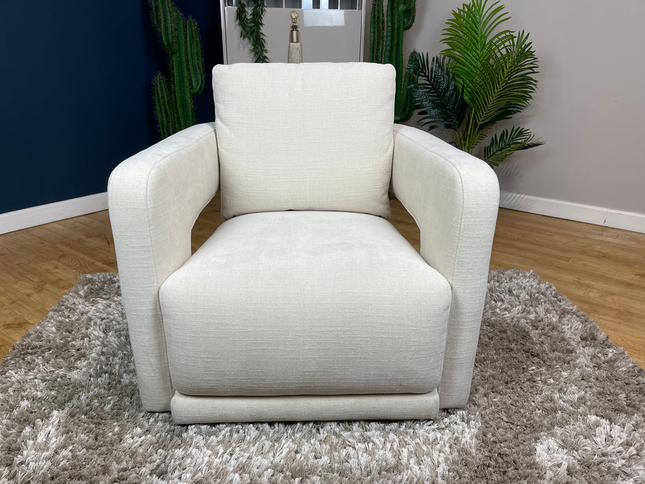 Retreat Swivel Accent Chair - Chenille Ivory Fabric (WA2)