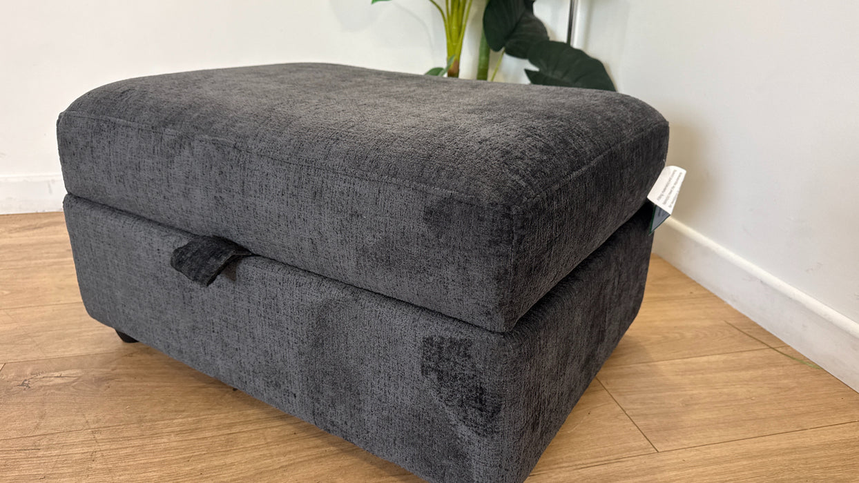 Sofology The Portobello Fabric Foam Storage Footstool in Teddy Chenille Black