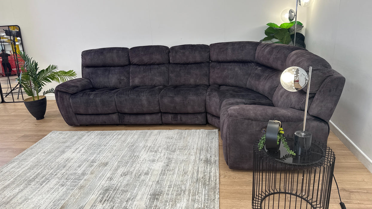 Sofology The Radleigh 3 Corner 1  Fabric Recliner Sofa in Decent Charcoal