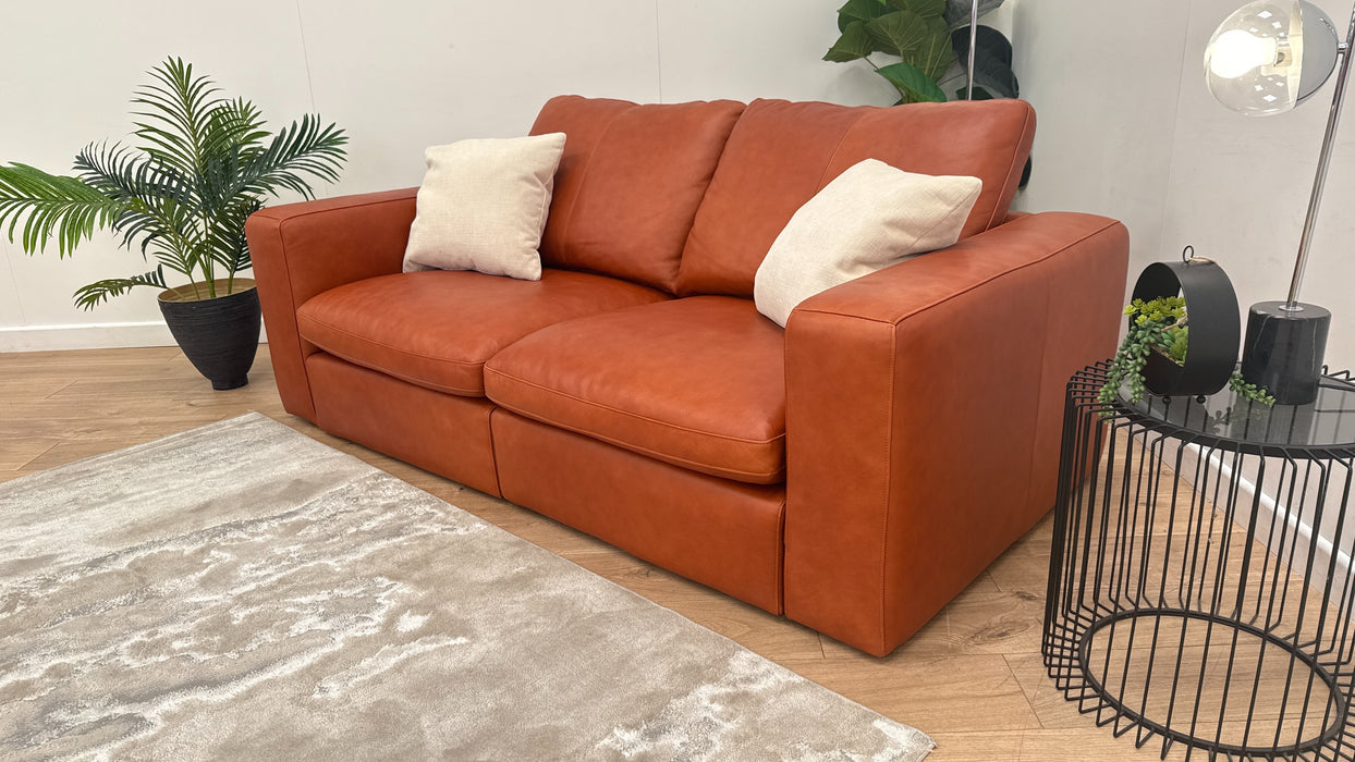 Sofology Retreat Leather 2 Seater in Amber Mix