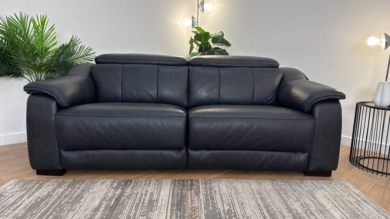 Sofology Carrera Leather 2.5 Seater in Trusty Embossed Navy