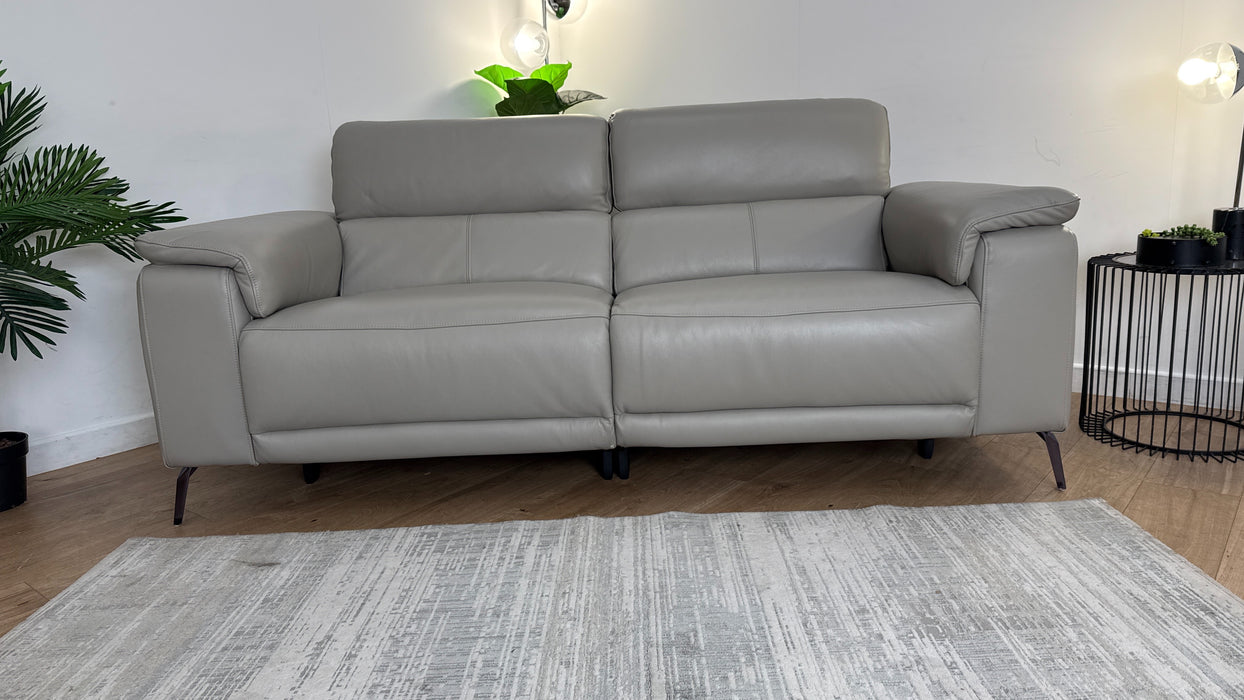 Sofology The Fratelli 2.5 Seater Sofa in Trusty Embossed Leather Light Grey