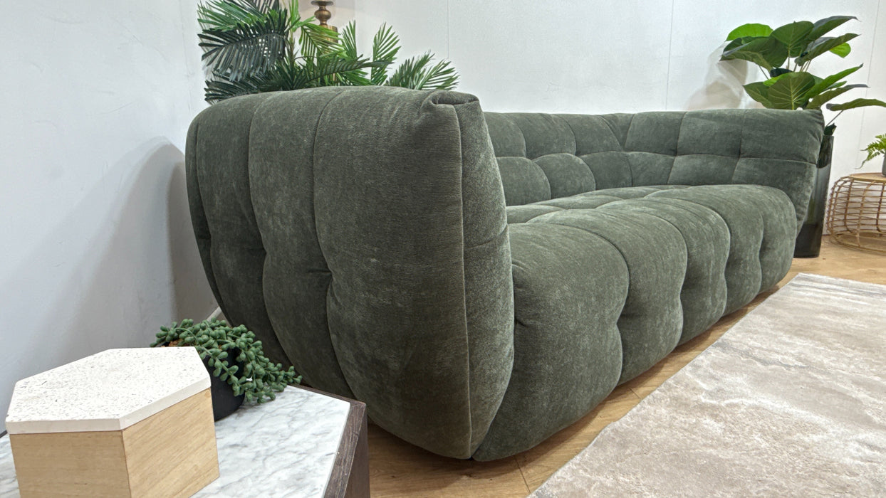 Sofology Lunar Fabric 3 Seater in Textured Chenille Pine