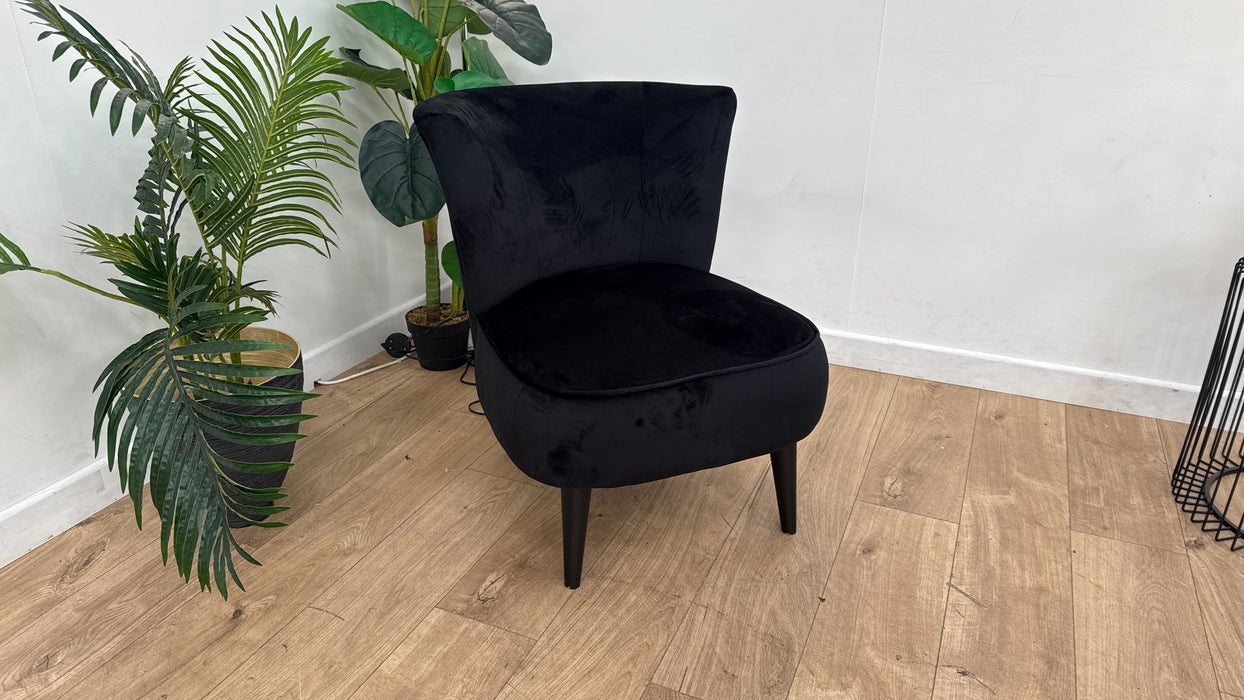 DFS Fabric Slipper Accent Chair in Black