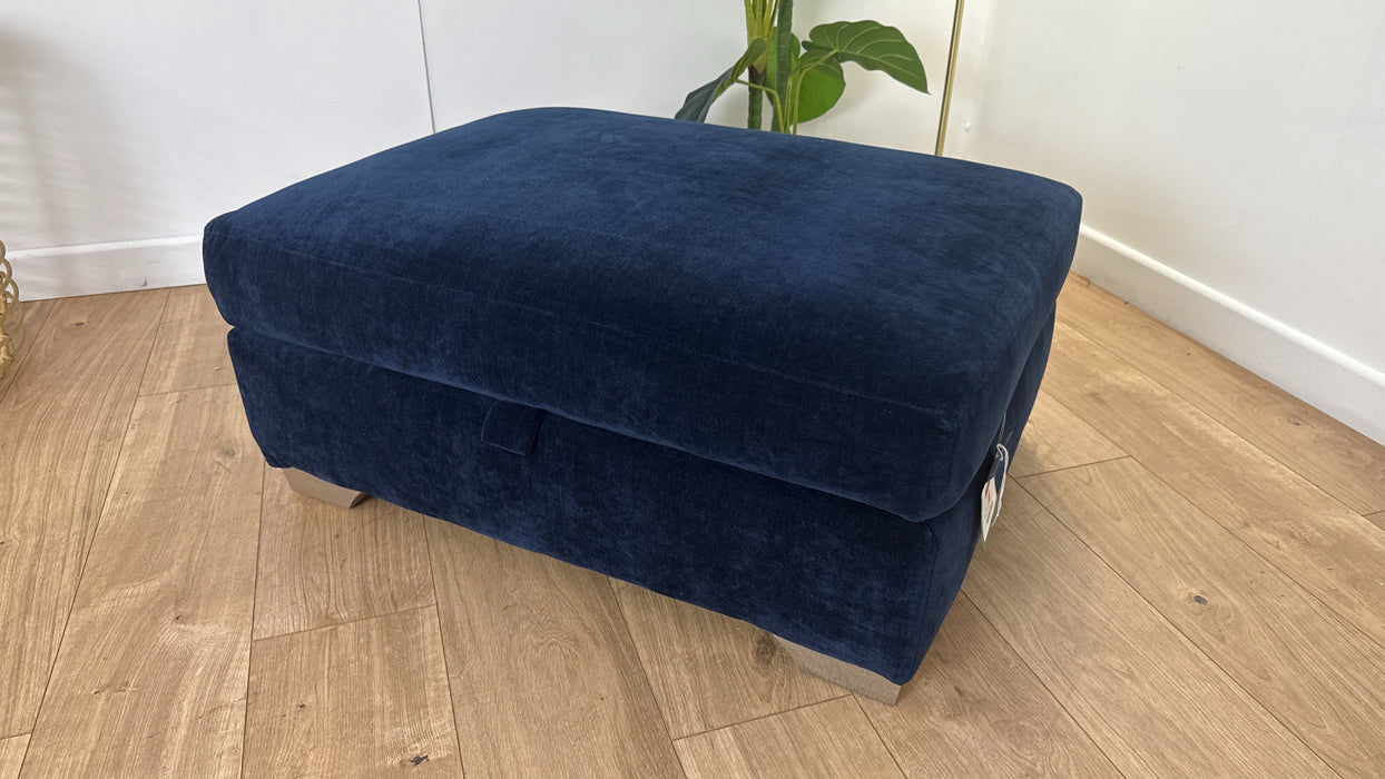 Sofology The Tallulah Fabric Footstool in Chenille Navy