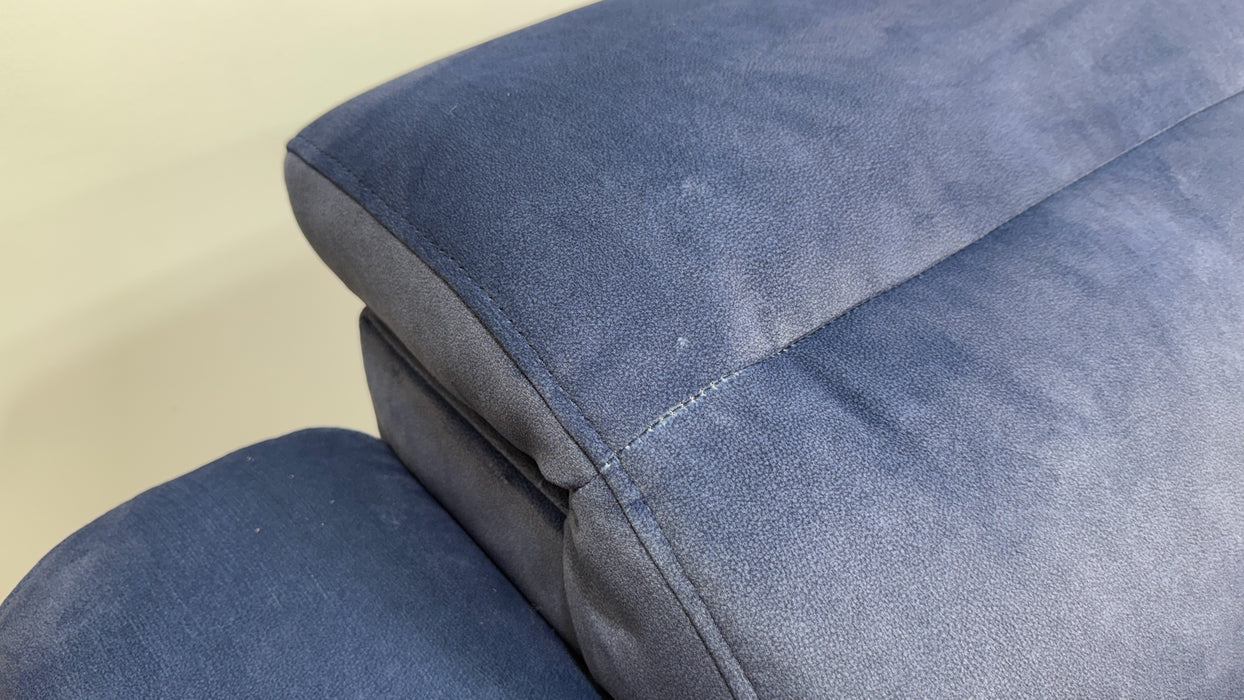 Sofology Marvella Fabric 3 Corner 1.5 Power Recliner/Headrest in Lifestyle Flecked Navy